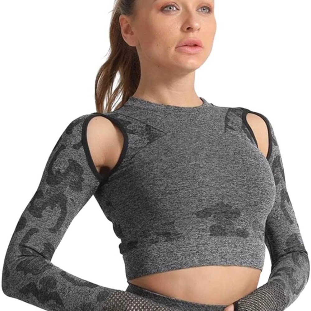 NEW yoga top, crop top (dark gray)